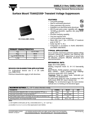 SMBJ28 Datasheet PDF Vishay Semiconductors