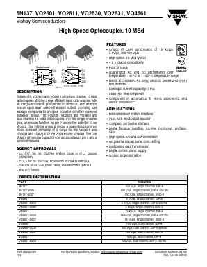 6N137-X007_08 Datasheet PDF Vishay Semiconductors
