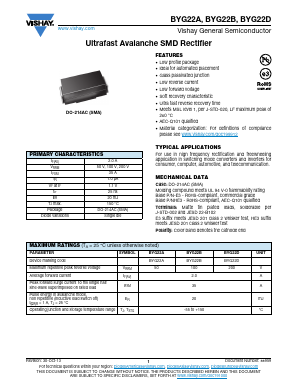 BYG22B-E3/TR3 Datasheet PDF Vishay Semiconductors