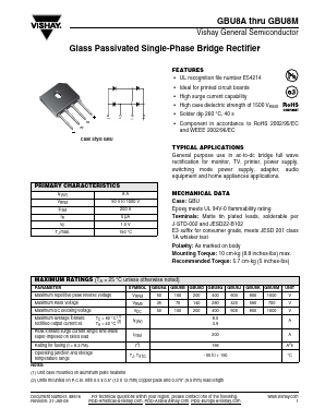 GBU8D-E3 Datasheet PDF Vishay Semiconductors