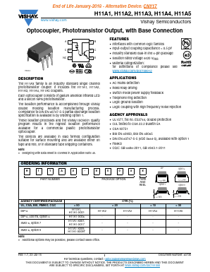 H11A1-X009T Datasheet PDF Vishay Semiconductors