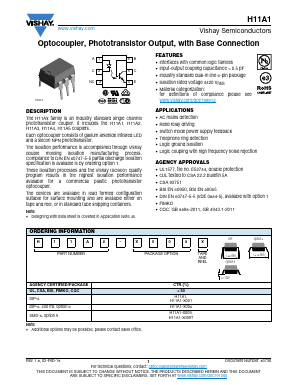 H11A1-X006 Datasheet PDF Vishay Semiconductors