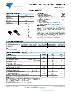 IRFR120 Datasheet PDF Vishay Semiconductors