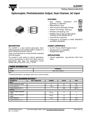 ILD256T Datasheet PDF Vishay Semiconductors