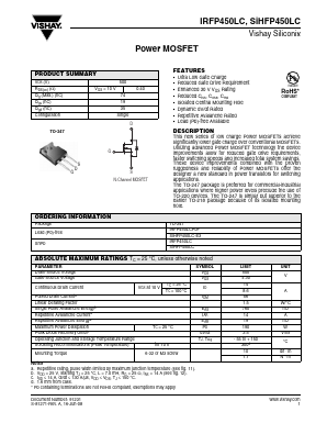 SIHFP450LC Datasheet PDF Vishay Semiconductors