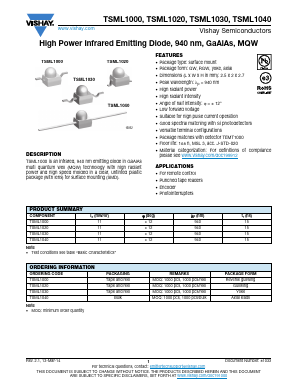 TSML1030 Datasheet PDF Vishay Semiconductors