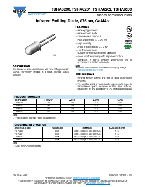 TSHA6201 Datasheet PDF Vishay Semiconductors