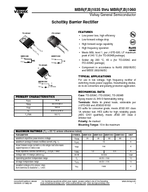 MBRF1060-E3 Datasheet PDF Vishay Semiconductors