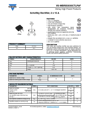 MBRB3030CTLPBF Datasheet PDF Vishay Semiconductors