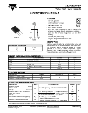 72CPQ030PBF Datasheet PDF Vishay Semiconductors