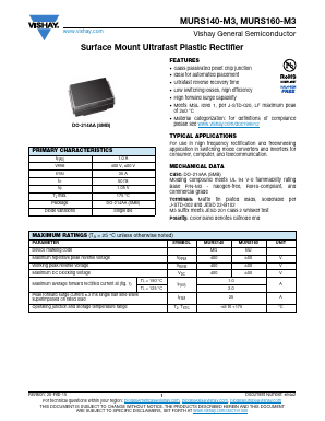 MURS140-M3/5BT Datasheet PDF Vishay Semiconductors