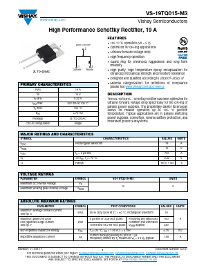 VS-19TQ015-M3 Datasheet PDF Vishay Semiconductors