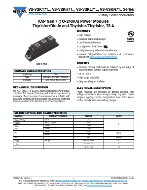 VS-VSKL71-14 Datasheet PDF Vishay Semiconductors