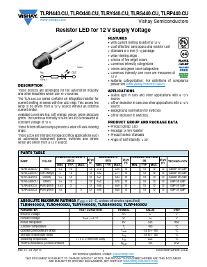 TLRH4400CU Datasheet PDF Vishay Semiconductors