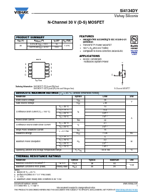 SI4134DY Datasheet PDF Vishay Semiconductors