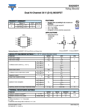 SI4202DY-T1-GE3 Datasheet PDF Vishay Semiconductors