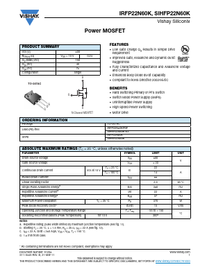 IRFP22N60KPBF Datasheet PDF Vishay Semiconductors