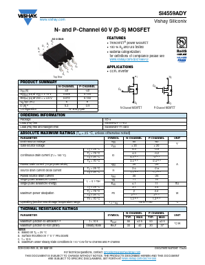 SI4559ADY Datasheet PDF Vishay Semiconductors