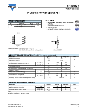 SI4401BDY Datasheet PDF Vishay Semiconductors