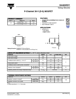 SI4483EDY Datasheet PDF Vishay Semiconductors
