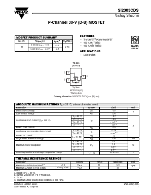 SI2303CDS Datasheet PDF Vishay Semiconductors