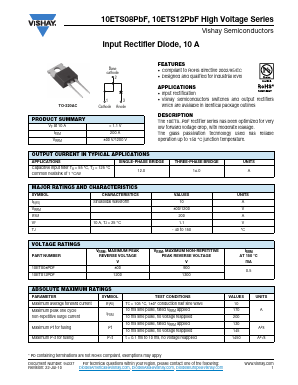 10ETS12PBF Datasheet PDF Vishay Semiconductors