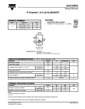 SI2315BDS-T1-E3 Datasheet PDF Vishay Semiconductors