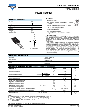 IRFI510G Datasheet PDF Vishay Semiconductors