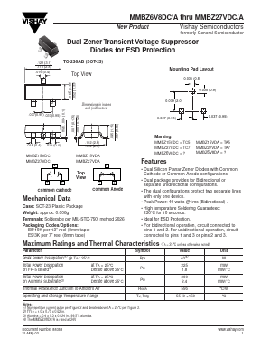 MMBZ6V8DC Datasheet PDF Vishay Semiconductors