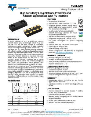 VCNL4200 Datasheet PDF Vishay Semiconductors