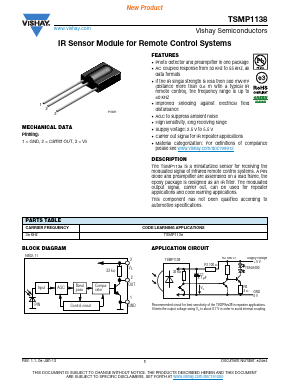 TSMP1138 Datasheet PDF Vishay Semiconductors