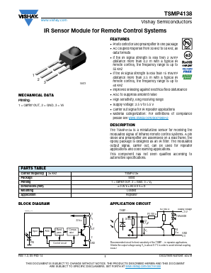 TSMP4138 Datasheet PDF Vishay Semiconductors