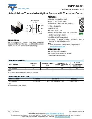 TCPT1300X01 Datasheet PDF Vishay Semiconductors