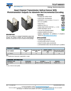 TCUT1800X01 Datasheet PDF Vishay Semiconductors