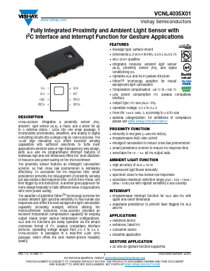 VCNL4035X01 Datasheet PDF Vishay Semiconductors