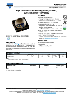 VSMA1094250 Datasheet PDF Vishay Semiconductors