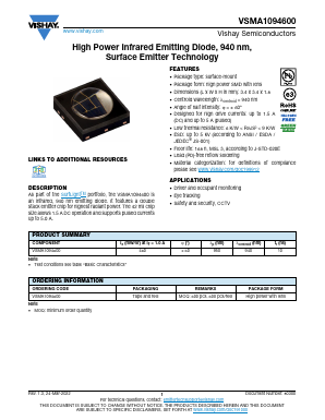 VSMA1094600 Datasheet PDF Vishay Semiconductors