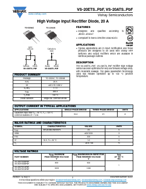 VS-20ETS12PBF Datasheet PDF Vishay Semiconductors