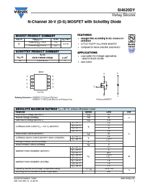 SI4620DY-T1-GE3 Datasheet PDF Vishay Semiconductors
