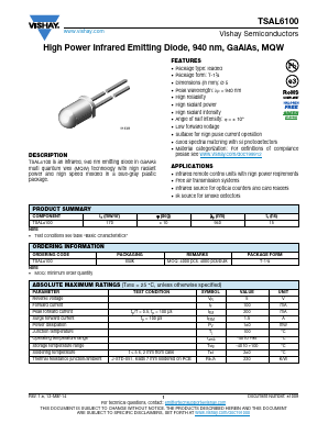 TSAL6100 Datasheet PDF Vishay Semiconductors