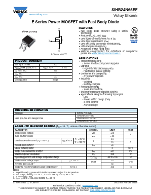 SIHB24N65EF Datasheet PDF Vishay Semiconductors