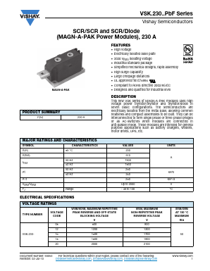 VSKH230-18PBF Datasheet PDF Vishay Semiconductors