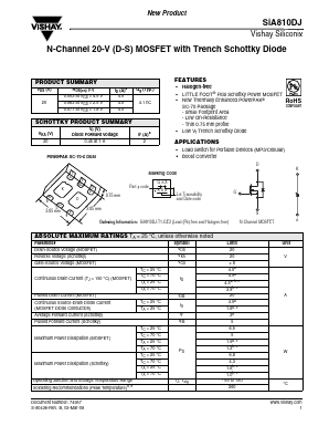 SIA810DJ Datasheet PDF Vishay Semiconductors