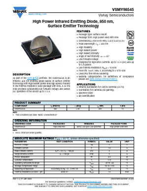 VSMY98545 Datasheet PDF Vishay Semiconductors