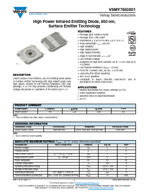 VSMY7850X01 Datasheet PDF Vishay Semiconductors