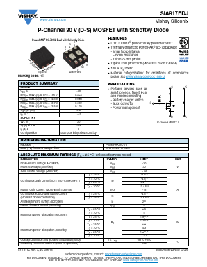 SIA817EDJ-T1-GE3 Datasheet PDF Vishay Semiconductors