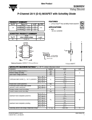 SI3805DV-T1-E3 Datasheet PDF Vishay Semiconductors