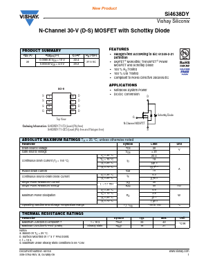 SI4638DY-T1-E3 Datasheet PDF Vishay Semiconductors