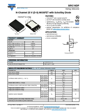 SIRC16DP-T1-GE3 Datasheet PDF Vishay Semiconductors