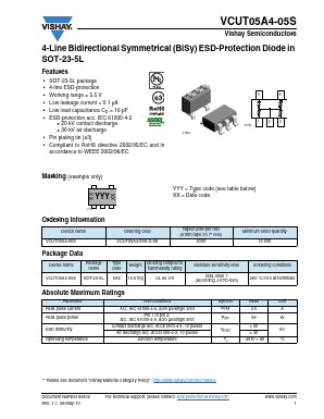 VCUT05A4-05S-G-08 Datasheet PDF Vishay Semiconductors